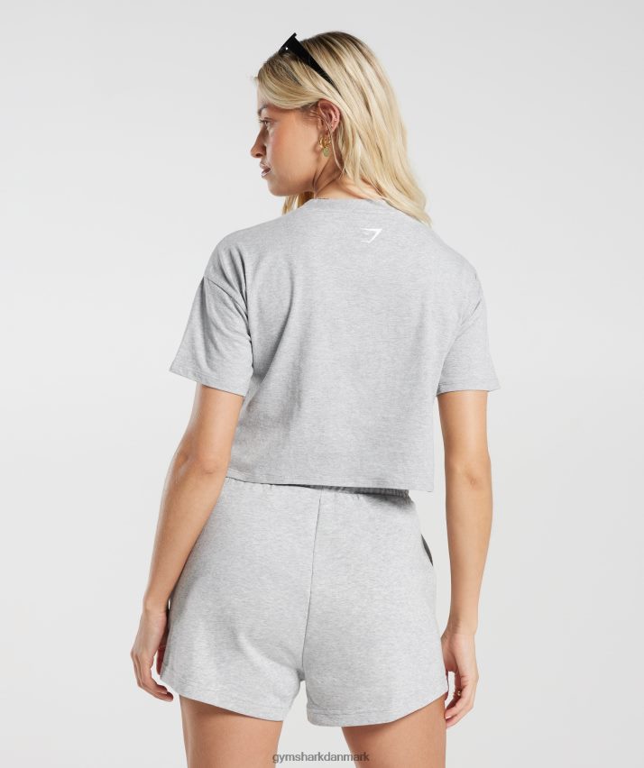 Kvinder Gymshark kraftig ferskenfarvet midi top N4ZDDN427 lysegrå mergel