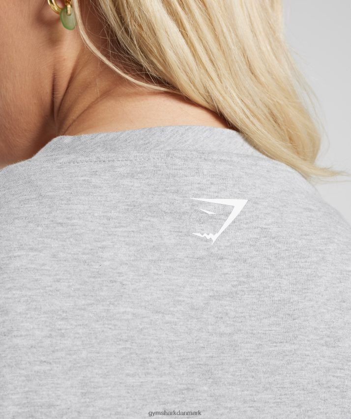 Kvinder Gymshark kraftig ferskenfarvet midi top N4ZDDN427 lysegrå mergel