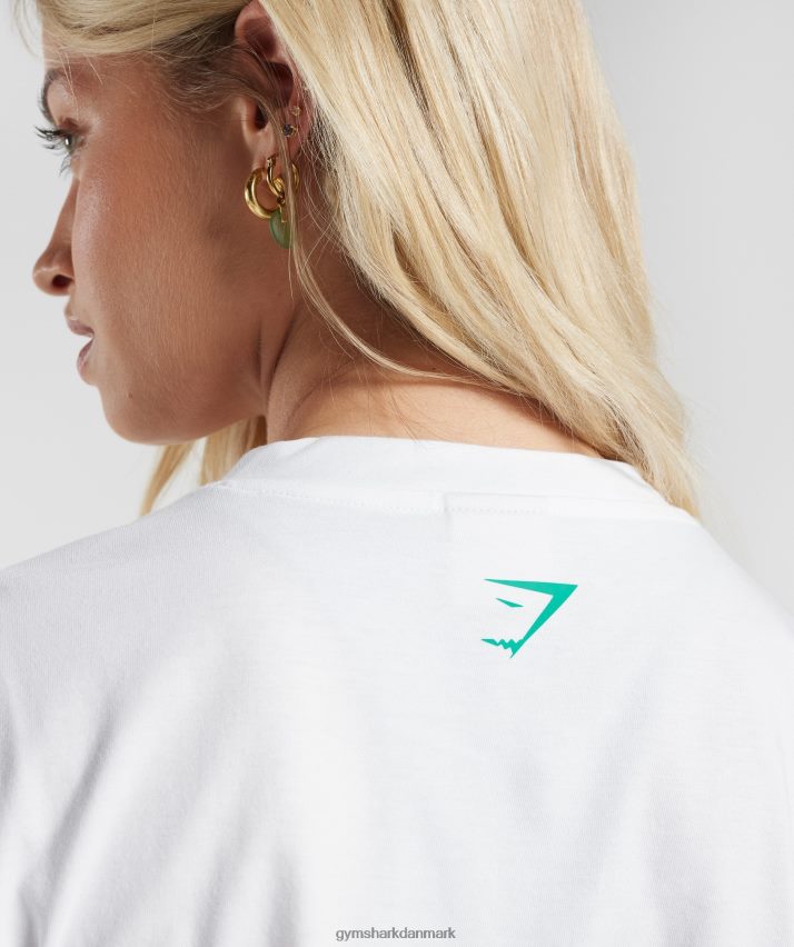 Kvinder Gymshark kraftig ferskenfarvet midi top N4ZDDN428 hvid