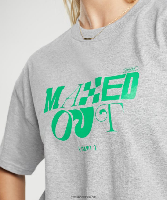 Kvinder Gymshark maxed oversized t-shirt N4ZDDN482 lysegrå mergel