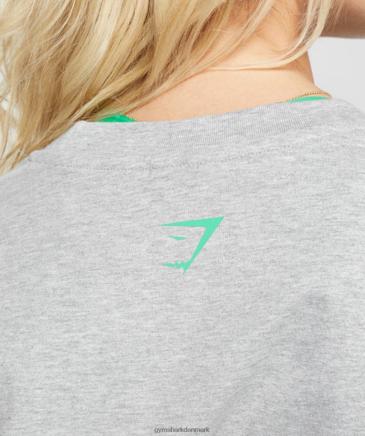 Kvinder Gymshark maxed oversized t-shirt N4ZDDN482 lysegrå mergel