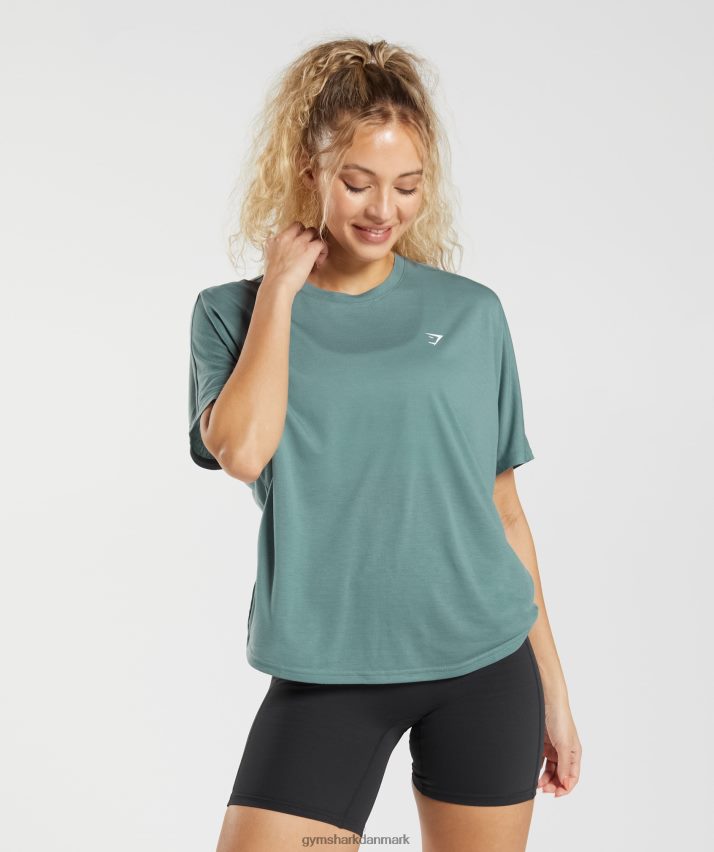 Kvinder Gymshark super blød t-shirt N4ZDDN415 torden blå