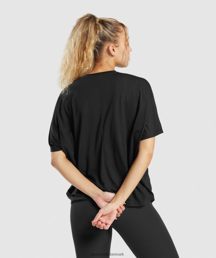 Kvinder Gymshark super blød t-shirt N4ZDDN418 sort