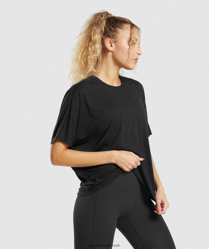 Kvinder Gymshark super blød t-shirt N4ZDDN418 sort