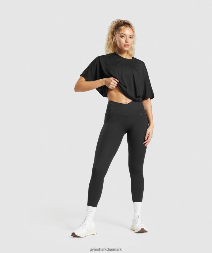 Kvinder Gymshark super blød t-shirt N4ZDDN418 sort