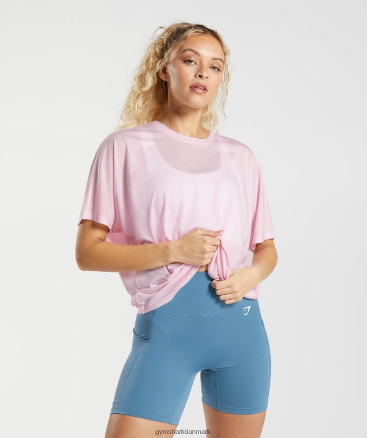 Kvinder Gymshark super blød t-shirt N4ZDDN425 kridt lyserød