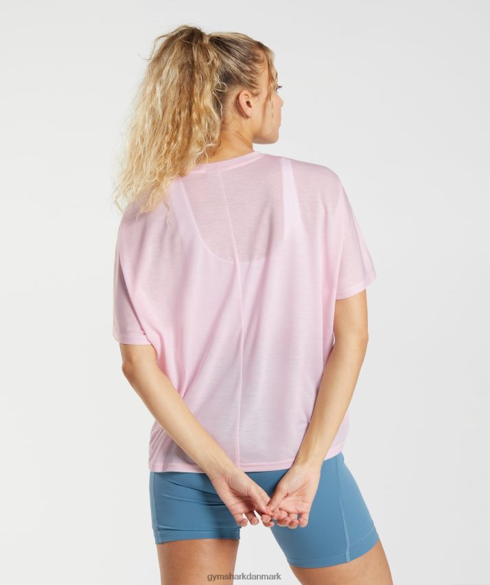 Kvinder Gymshark super blød t-shirt N4ZDDN425 kridt lyserød