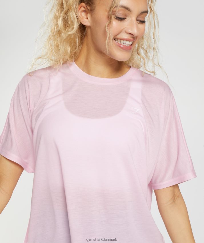 Kvinder Gymshark super blød t-shirt N4ZDDN425 kridt lyserød