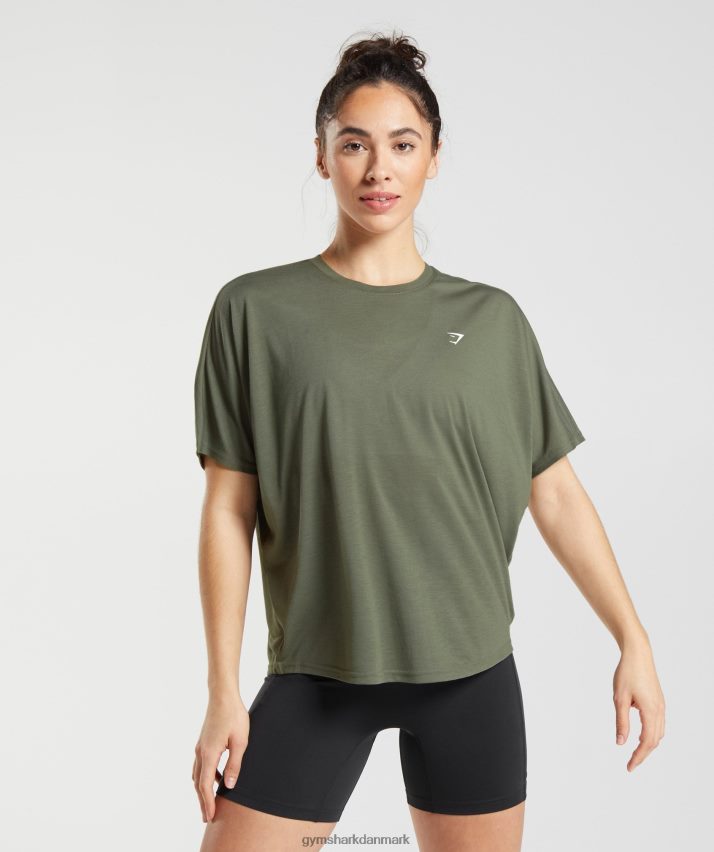 Kvinder Gymshark super blød t-shirt N4ZDDN489 støvet oliven
