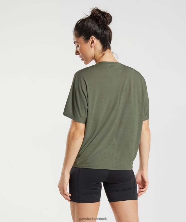 Kvinder Gymshark super blød t-shirt N4ZDDN489 støvet oliven
