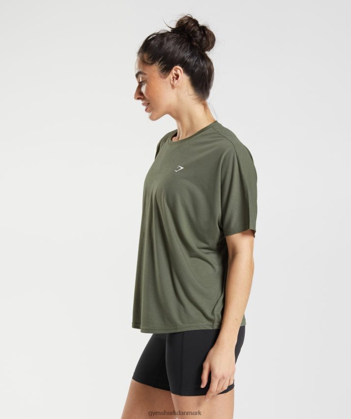 Kvinder Gymshark super blød t-shirt N4ZDDN489 støvet oliven