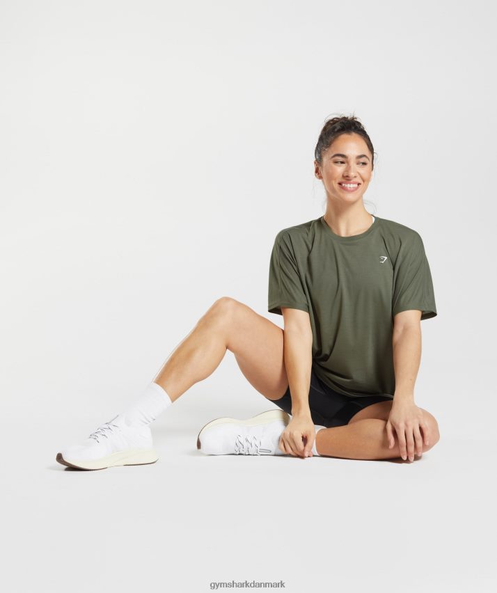 Kvinder Gymshark super blød t-shirt N4ZDDN489 støvet oliven