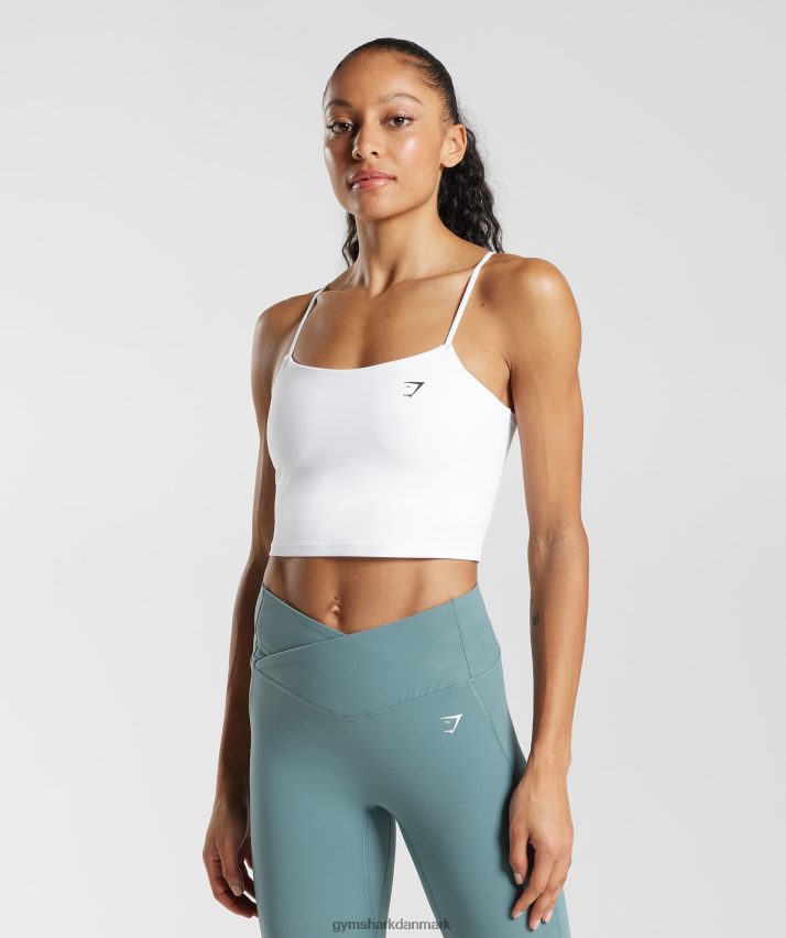 Kvinder Gymshark cami tank med stropper N4ZDDN499 hvid