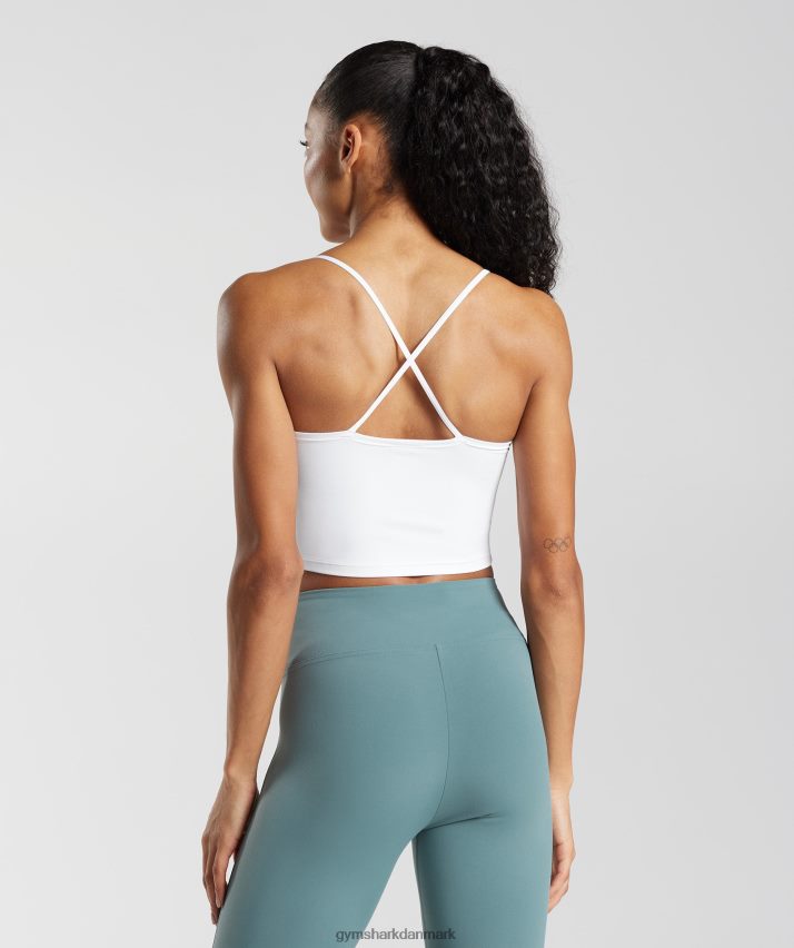 Kvinder Gymshark cami tank med stropper N4ZDDN499 hvid