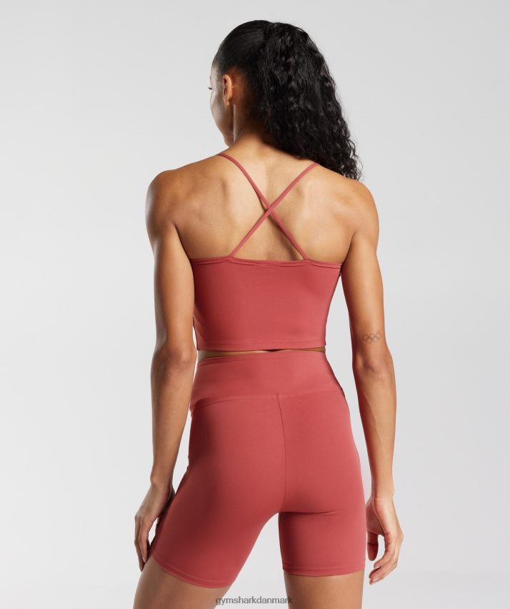 Kvinder Gymshark cami tank med stropper N4ZDDN500 granatæble rød
