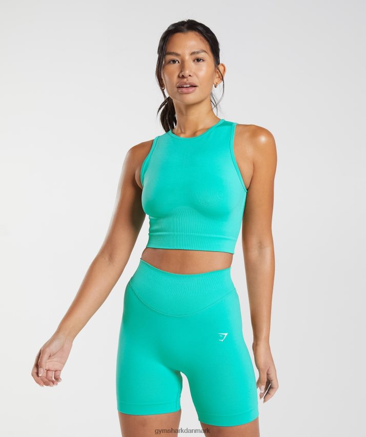 Kvinder Gymshark sved sømløs midi tank N4ZDDN473 paradis blå