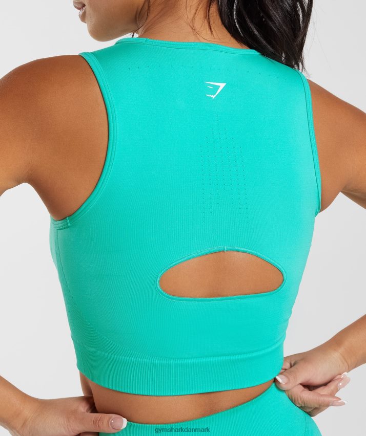 Kvinder Gymshark sved sømløs midi tank N4ZDDN473 paradis blå