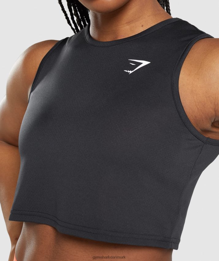 Kvinder Gymshark træningsafgrødetank N4ZDDN421 sort