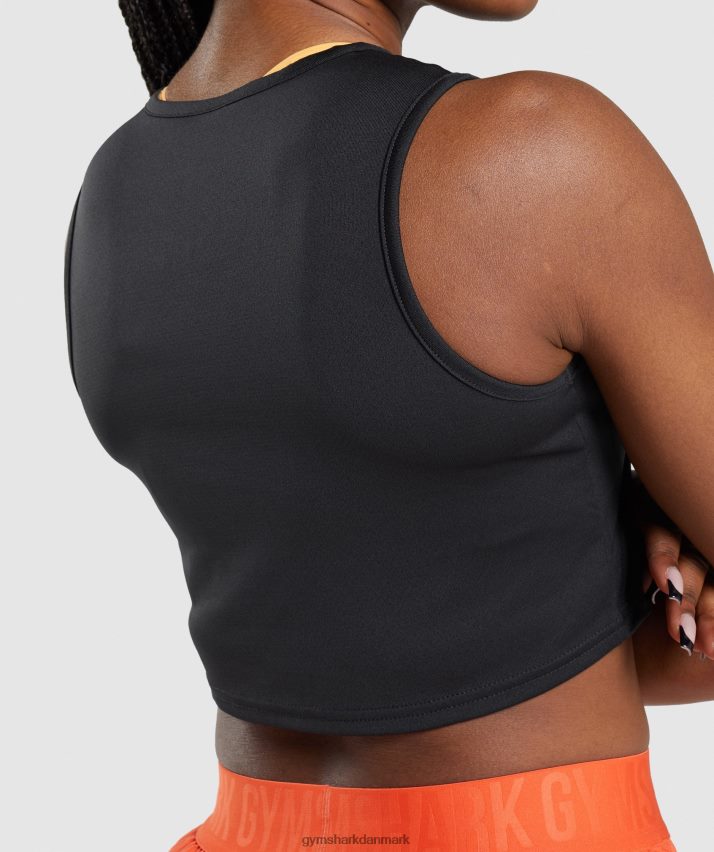 Kvinder Gymshark træningsafgrødetank N4ZDDN421 sort