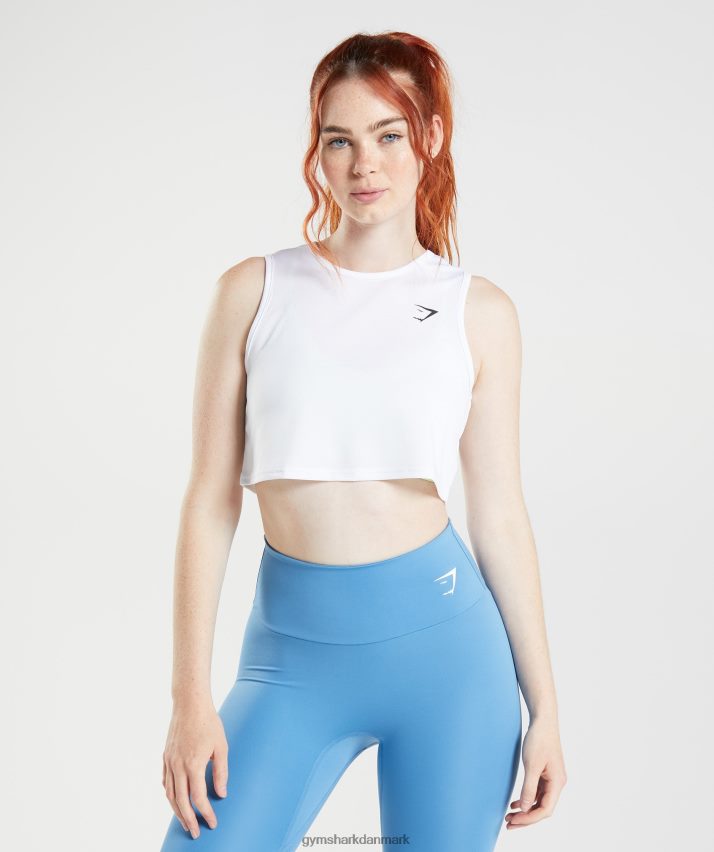 Kvinder Gymshark træningsafgrødetank N4ZDDN475 hvid