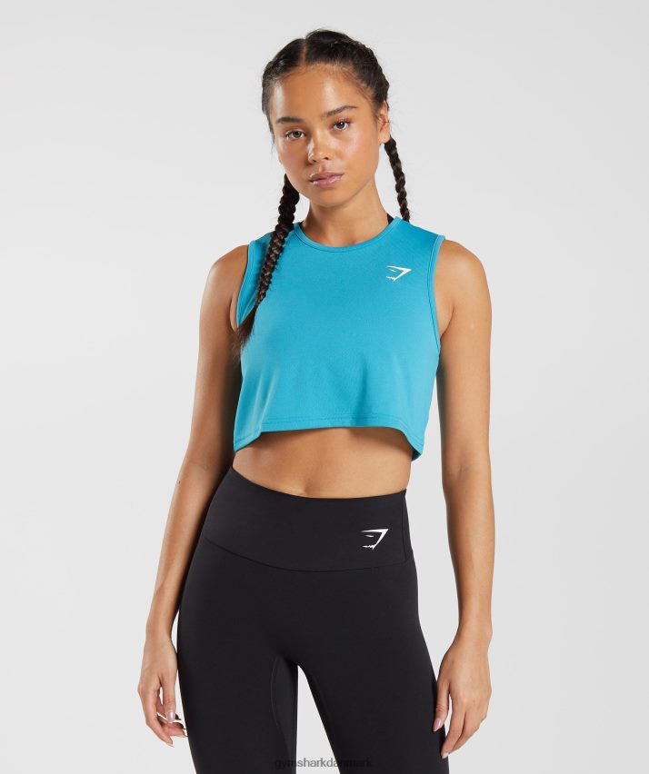 Kvinder Gymshark træningsafgrødetank N4ZDDN484 komet blå