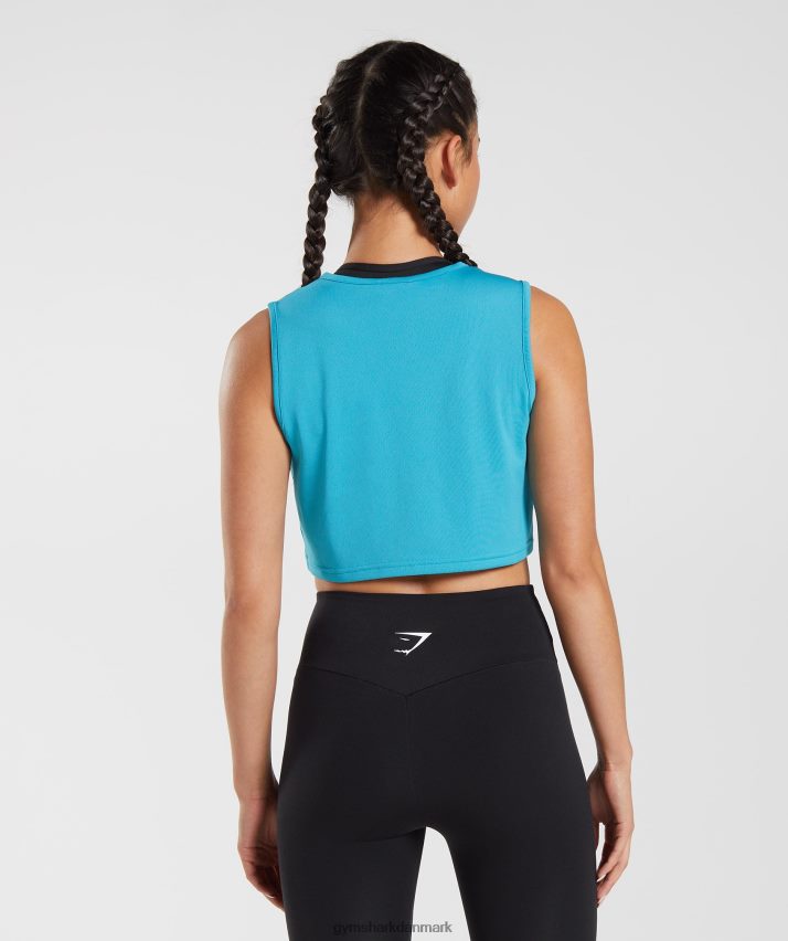 Kvinder Gymshark træningsafgrødetank N4ZDDN484 komet blå