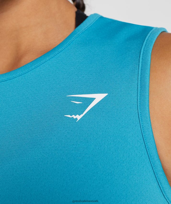 Kvinder Gymshark træningsafgrødetank N4ZDDN484 komet blå