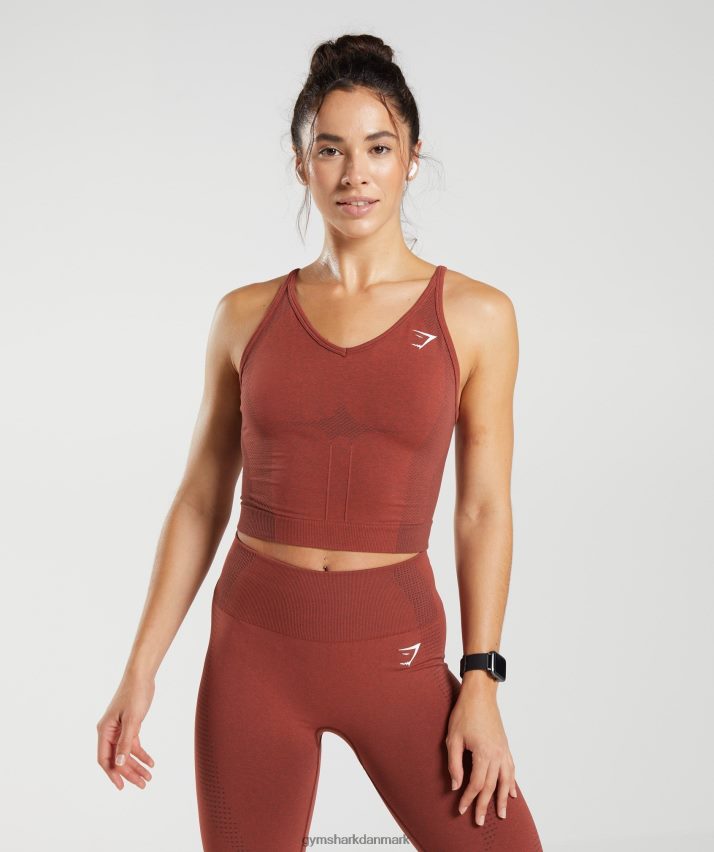 Kvinder Gymshark vital sømløs 2.0 midi tank N4ZDDN485 murstensrød mergel