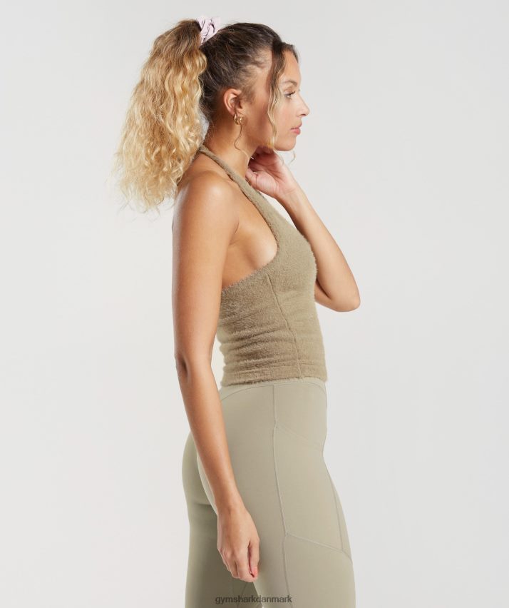 Kvinder Gymshark whitney eyelash strik midi grime top N4ZDDN444 cement brun