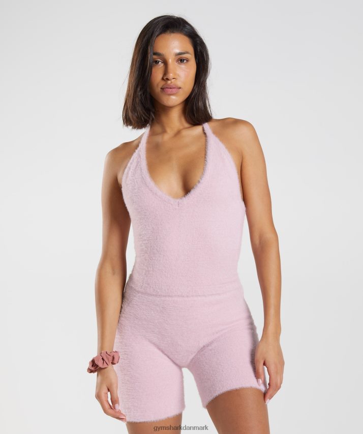 Kvinder Gymshark whitney eyelash strik midi grime top N4ZDDN464 presset kronblad pink