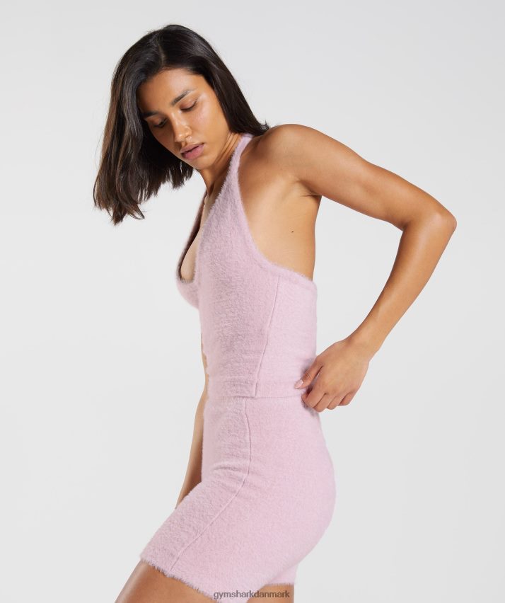 Kvinder Gymshark whitney eyelash strik midi grime top N4ZDDN464 presset kronblad pink