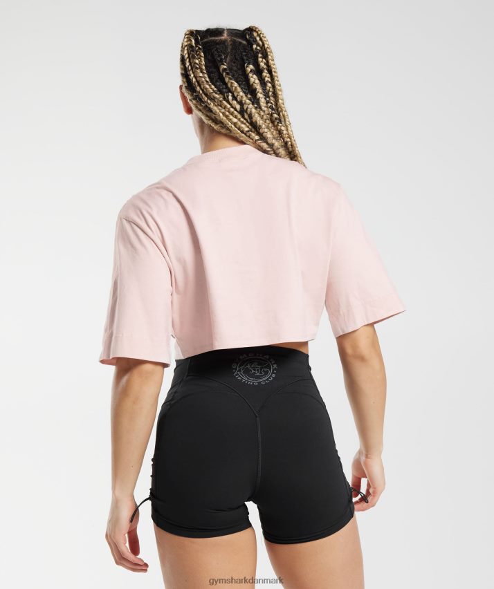 Kvinder Gymshark bomuld boxy crop top N4ZDDN463 tåget pink