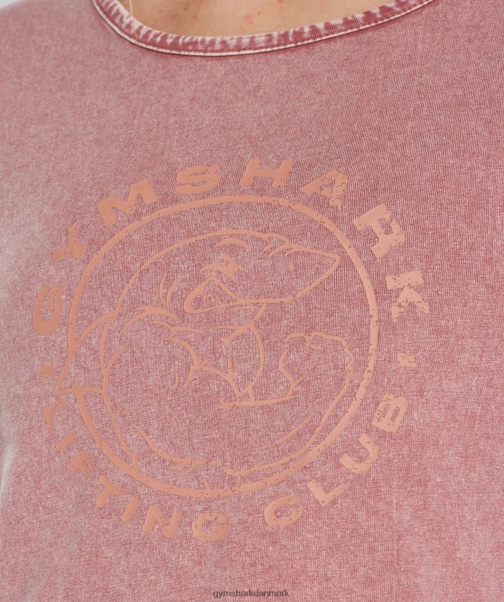 Kvinder Gymshark ældre crop top N4ZDDN502 terracotta pink/syre vask