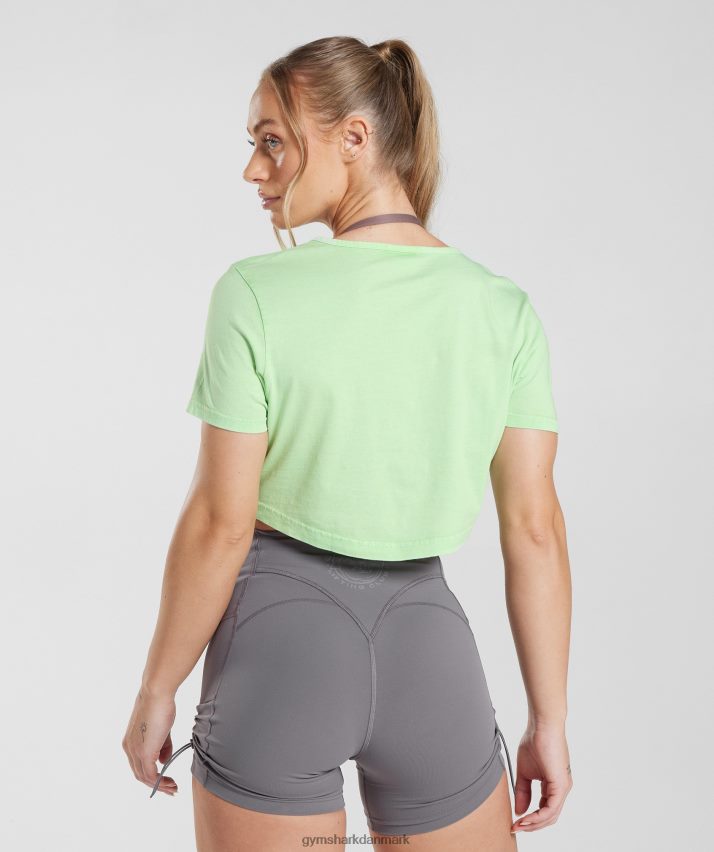 Kvinder Gymshark ældre crop top N4ZDDN503 frisk myntegrøn/syrevask