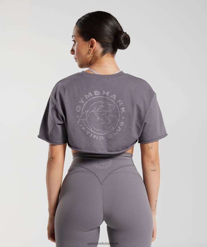 Kvinder Gymshark ældre skuldertræk top N4ZDDN494 titanium grå