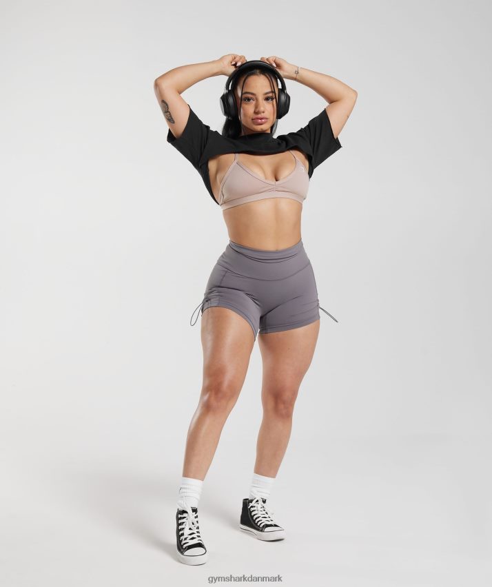 Kvinder Gymshark ældre skuldertræk top N4ZDDN496 sort