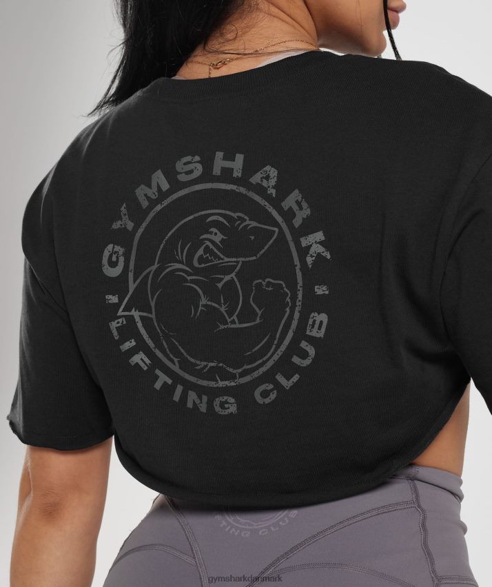 Kvinder Gymshark ældre skuldertræk top N4ZDDN496 sort