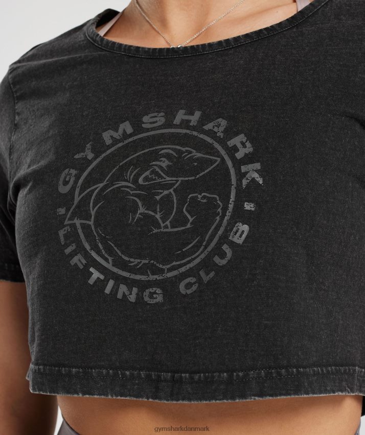 Kvinder Gymshark ældre vasket crop top N4ZDDN429 sort