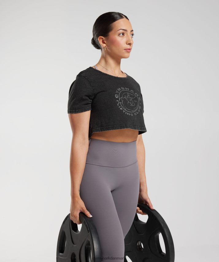 Kvinder Gymshark ældre vasket crop top N4ZDDN429 sort