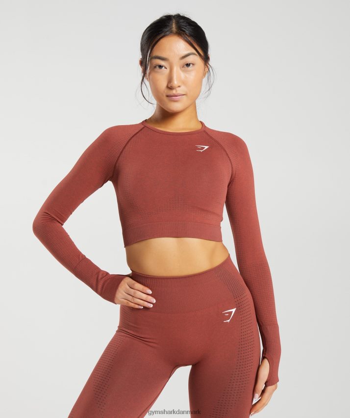 Kvinder Gymshark vital sømløs 2.0 crop top N4ZDDN460 murstensrød mergel