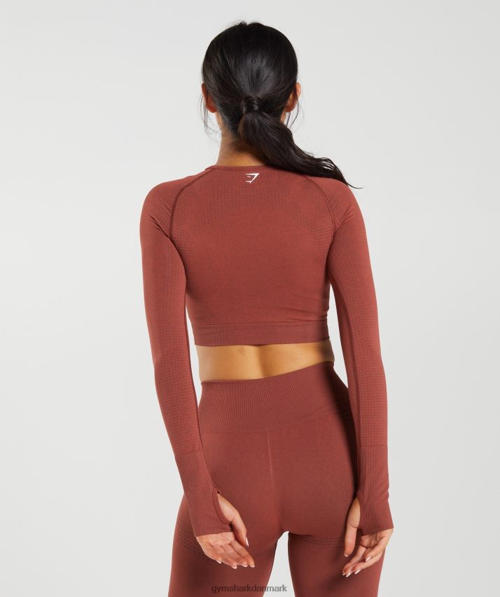 Kvinder Gymshark vital sømløs 2.0 crop top N4ZDDN460 murstensrød mergel