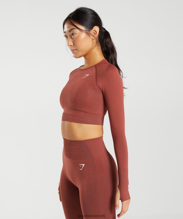 Kvinder Gymshark vital sømløs 2.0 crop top N4ZDDN460 murstensrød mergel