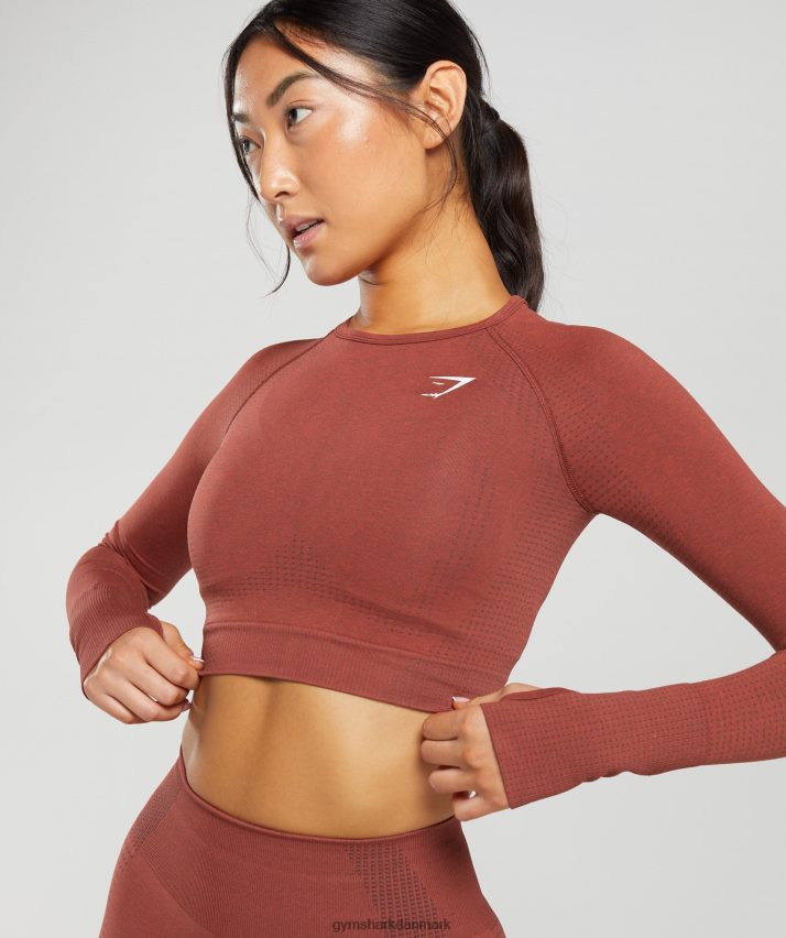 Kvinder Gymshark vital sømløs 2.0 crop top N4ZDDN460 murstensrød mergel