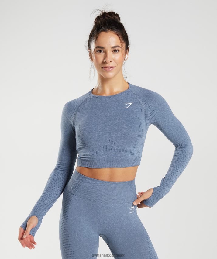 Kvinder Gymshark vital sømløs 2.0 crop top N4ZDDN468 aften blå mergel