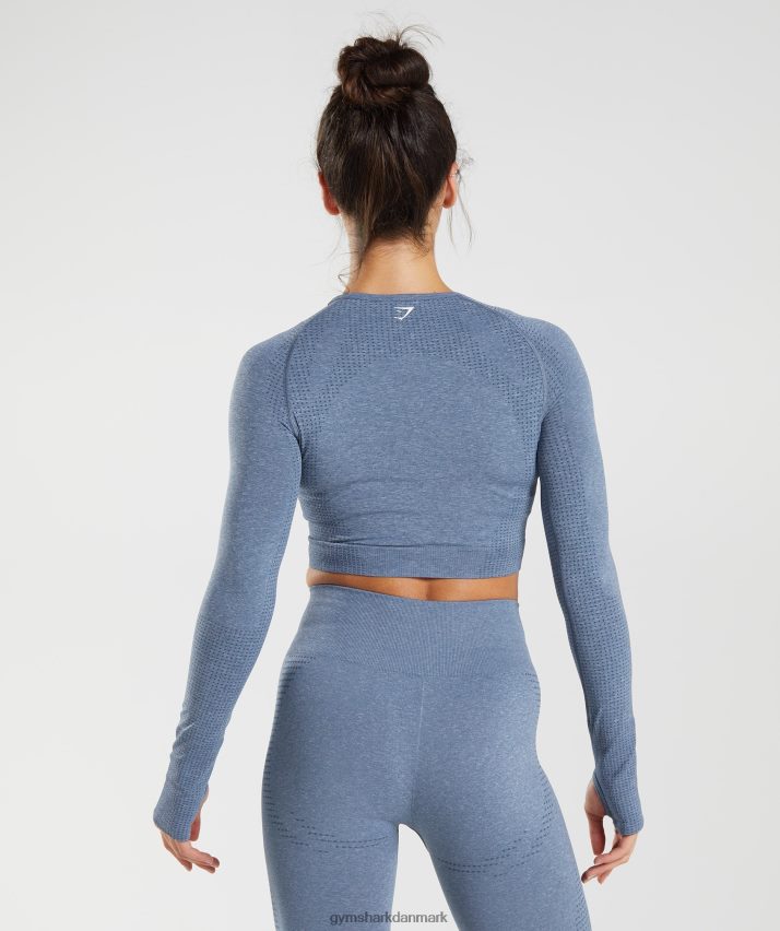 Kvinder Gymshark vital sømløs 2.0 crop top N4ZDDN468 aften blå mergel
