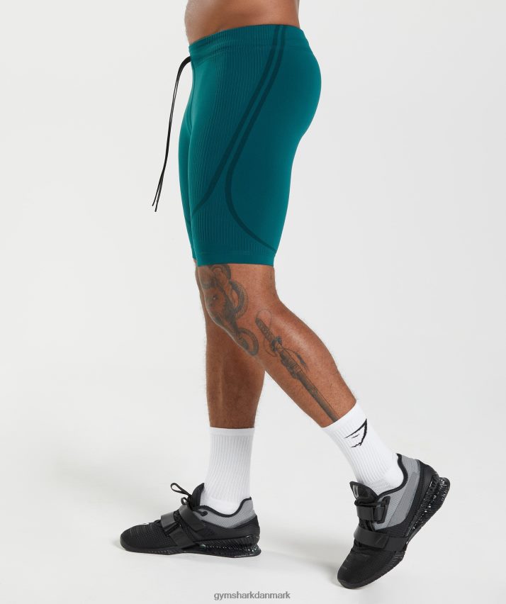 Mænd Gymshark 315 sømløse 1/2 shorts N4ZDDN1038 vinterblå/sort