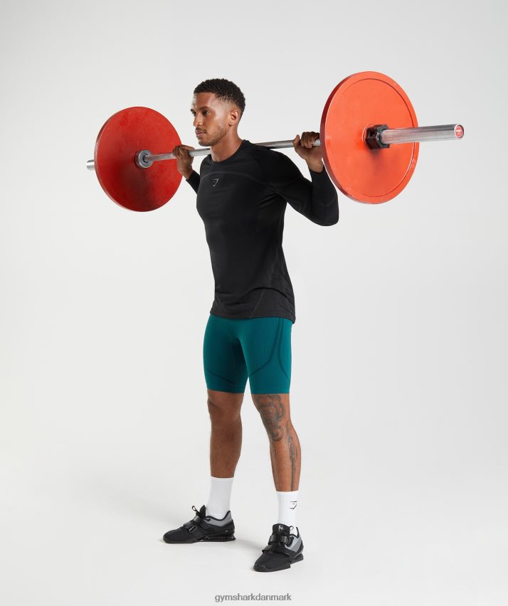 Mænd Gymshark 315 sømløse 1/2 shorts N4ZDDN1038 vinterblå/sort