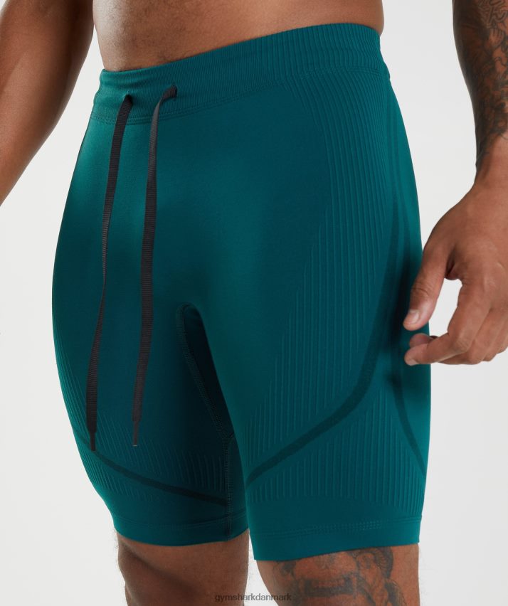 Mænd Gymshark 315 sømløse 1/2 shorts N4ZDDN1038 vinterblå/sort