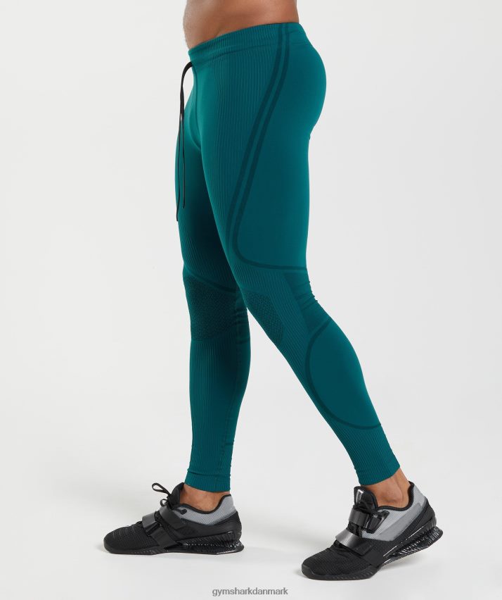 Mænd Gymshark 315 sømløse strømpebukser N4ZDDN1040 vinterblå/sort