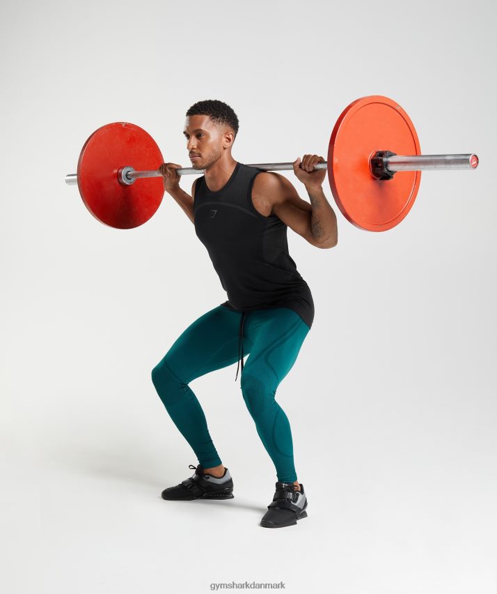 Mænd Gymshark 315 sømløse strømpebukser N4ZDDN1040 vinterblå/sort